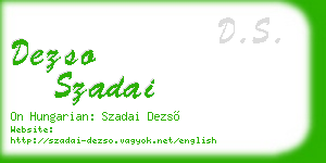 dezso szadai business card
